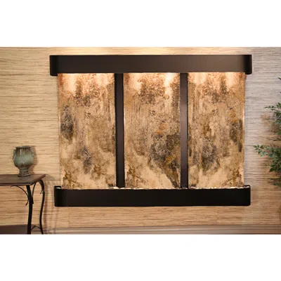 Adagio Deep Creek Falls 69"h Blkened Travertine Fountain-rnd Edges