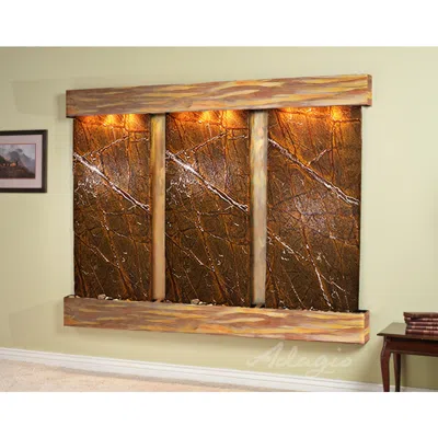Adagio Deep Creek Falls 69"h Rustic Brown Marble Fountain-sq Edges