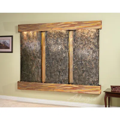 Adagio Deep Creek Falls 69"h Rustic Green Slate Fountain-sq Edges