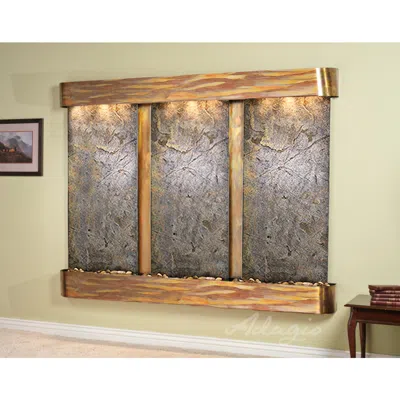 Adagio Deep Creek Falls 69"h Rustic Green Stone Fountain-rnd Edges