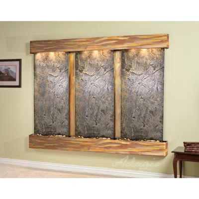Adagio Deep Creek Falls 69"h Rustic Green Stone Fountain-sq Edges