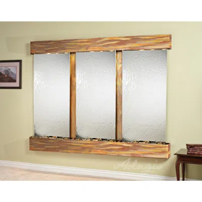 Adagio Deep Creek Falls 69"h Rustic Silver Mirror Fountain-sq Edges