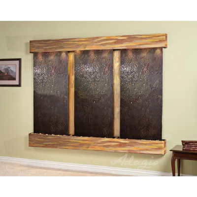 Adagio Deep Creek Falls 69"h Rustic Stone Fountain W/ Square Edges