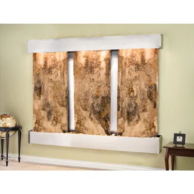 Adagio Deep Creek Falls 69"h Steel Travertine Fountain-square Edges