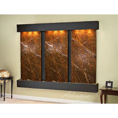 Adagio Deep Creek Falls 91" Wide Marble-black Copper Wall Fountain