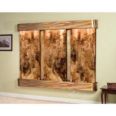 Adagio Deep Creek Falls 91" Wide Rustic Travertine Wall Fountain