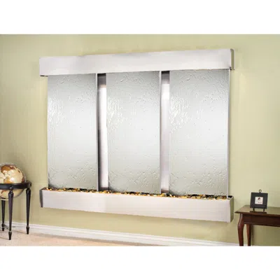 Adagio Deep Creek Falls 91"w Silver Mirror Square Steel Fountain