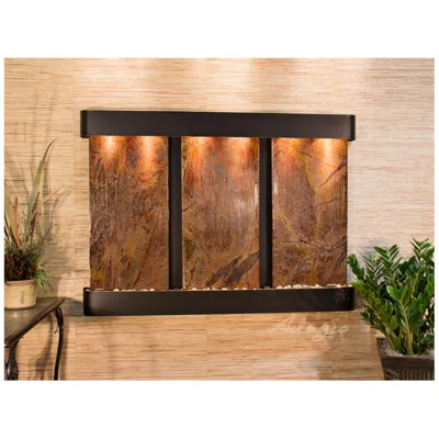 Adagio Olympus Falls 54"h Brown Marble Round Indoor Copper Fountain
