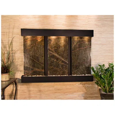 Adagio Olympus Falls 54"h Green Marble Indoor Copper Wall Fountain