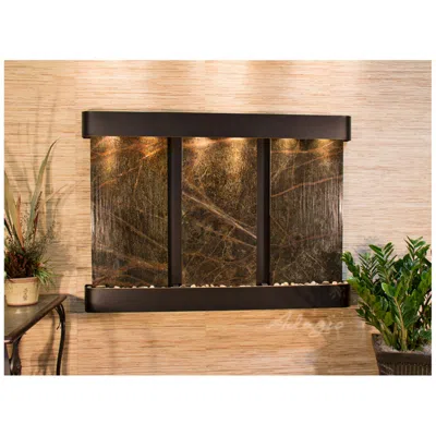 Adagio Olympus Falls 54"h Green Marble Round Indoor Copper Fountain