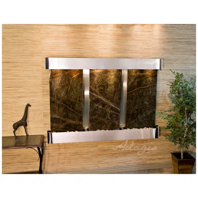 Adagio Olympus Falls 54"h Green Marble Round Indoor Wall Fountain