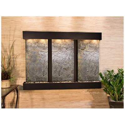 Adagio Olympus Falls 54"h Green Stone Indoor Copper Wall Fountain