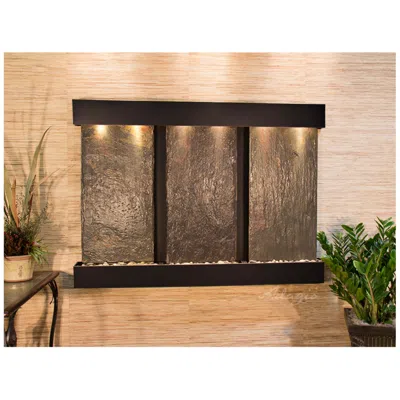 Adagio Olympus Falls 54"h Natural Slate Indoor Copper Wall Fountain
