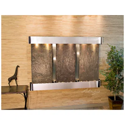 Adagio Olympus Falls 54"h Natural Slate Round Indoor Wall Fountain