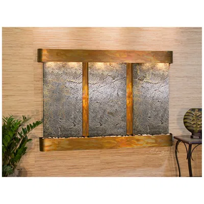Adagio Olympus Falls 54"h Round Rustic Green Stone Indoor Fountain