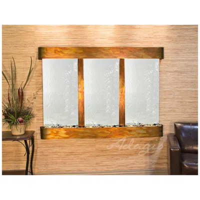 Adagio Olympus Falls 54"h Round Rustic Silver Indoor Wall Fountain
