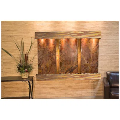 Adagio Olympus Falls 54"h Rustic Brown Marble Indoor Wall Fountain