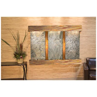 Adagio Olympus Falls 54"h Rustic Green Slate Indoor Wall Fountain