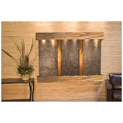 Adagio Olympus Falls 54"h Rustic Natural Slate Indoor Wall Fountain