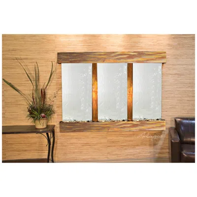 Adagio Olympus Falls 54"h Rustic Silver Mirror Indoor Wall Fountain