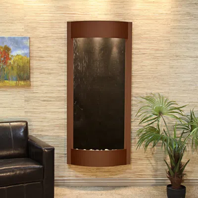 Adagio Pacifica Waters 69" High Brown And Black Stone Wall Fountain