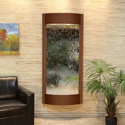 Adagio Pacifica Waters 69"h Brown And Silver Mirror Wall Fountain