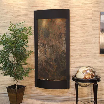 Adagio Pacifica Waters 69"h Multi-color Stone Black Wall Fountain