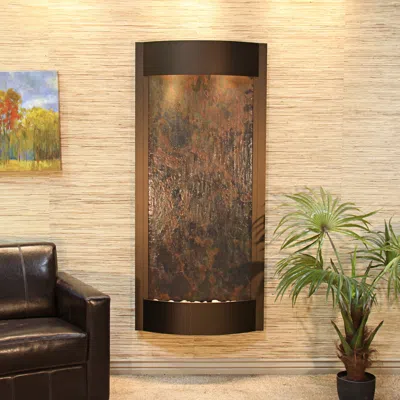 Adagio Pacifica Waters 69"h Multi-color Stone Bronze Wall Fountain