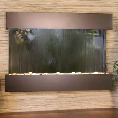 Adagio Reflection Creek 27" High Mirror Bronze Modern Wall Fountain