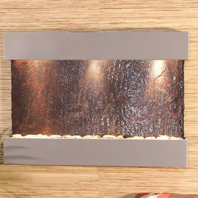 Adagio Reflection Creek 38" Wide Slate-silver Modern Wall Fountain