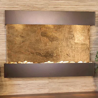 Adagio Reflection Creek Green Slate Bronze 27" High Wall Fountain