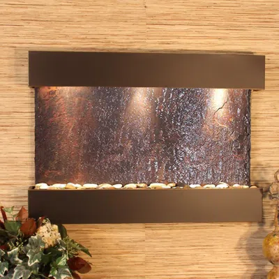 Adagio Reflection Creek Slate Blackened Copper 27"h Wall Fountain