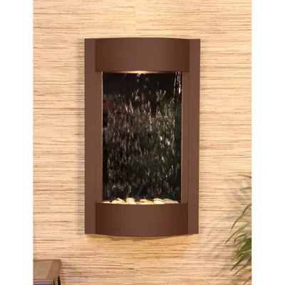 Adagio Serene Waters 36" High Mirror Brown Modern Led Wall Fountain