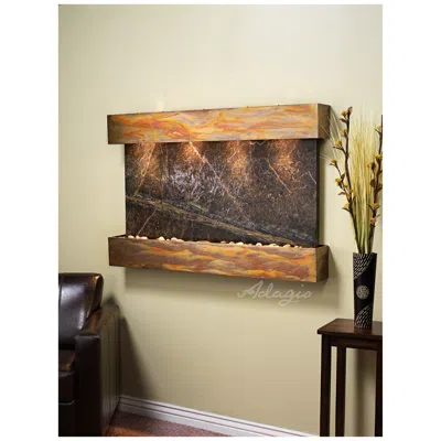 Adagio Sunrise Springs 35" High Rustic Green Marble Indoor Fountain
