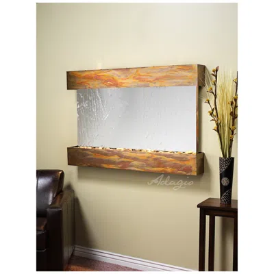 Adagio Sunrise Springs 35" High Rustic Silver Indoor Wall Fountain