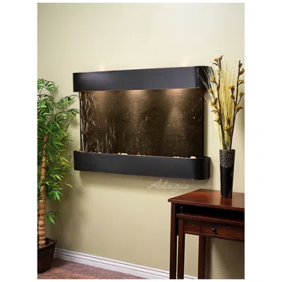 Adagio Sunrise Springs 35"h Black Stone Round Indoor Wall Fountain