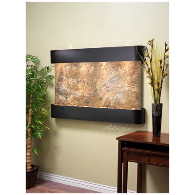 Adagio Sunrise Springs 35"h Brown Marble Round Indoor Wall Fountain