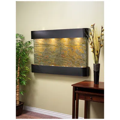 Adagio Sunrise Springs 35"h Green Slate Round Indoor Wall Fountain