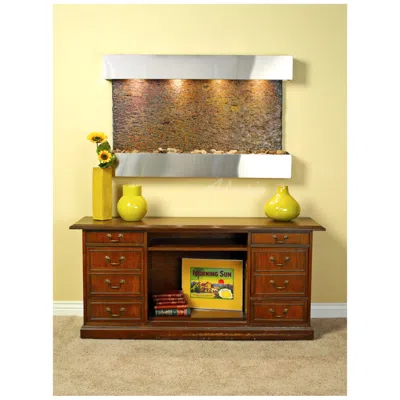 Adagio Sunrise Springs 35"h Rajah Slate Indoor Steel Wall Fountain