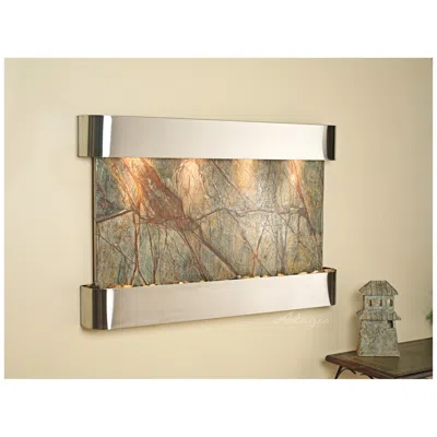 Adagio Sunrise Springs 35"h Round Steel Brown Indoor Wall Fountain