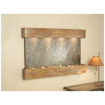 Adagio Sunrise Springs 35"h Rustic Green Stone Indoor Wall Fountain