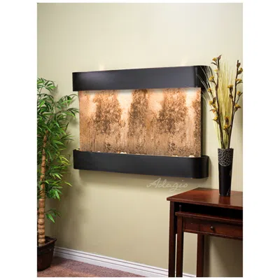 Adagio Sunrise Springs 35"h Travertine Round Indoor Wall Fountain