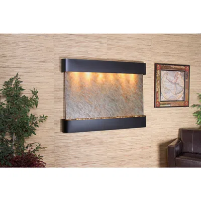 Adagio Teton Falls 45"h Blackened Green Stone Fountain-round Edges