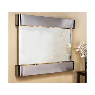 Adagio Teton Falls 45"h Steel Silver Mirror Fountain W/ Round Edges