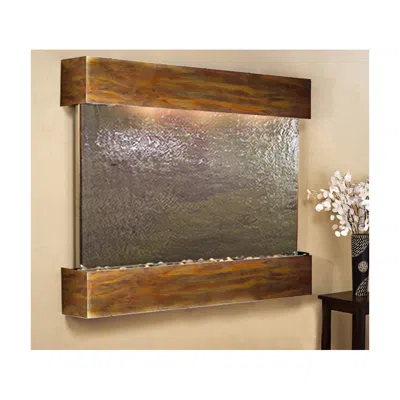 Adagio Teton Falls 61" Wide Rustic Modern Wall Fountain With Light