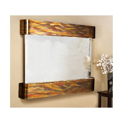 Adagio Teton Falls 61"w Rustic Silver Mirror Fountain-round Edges