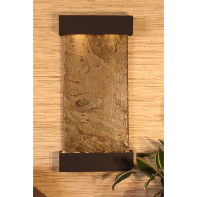 Adagio Whispering Creek 46" High Green Slate Bronze Wall Fountain