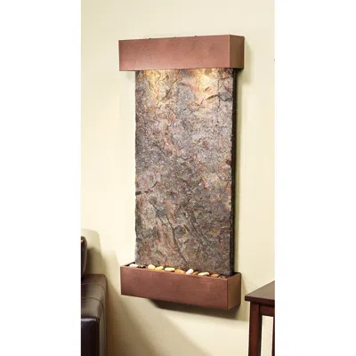 Adagio Whispering Creek 46" High Slate Wall Fountain With Light