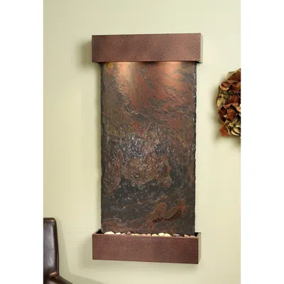 Adagio Whispering Creek 46" Slate And Copper Rustic Wall Fountain