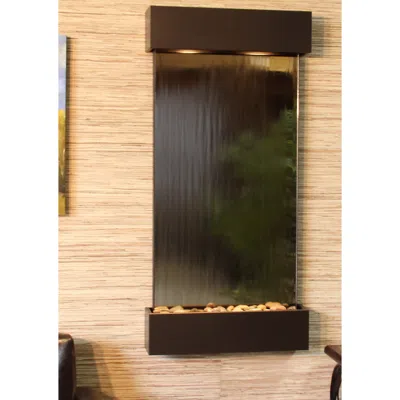 Adagio Whispering Creek Mirror Bronze 46" High Wall Fountain